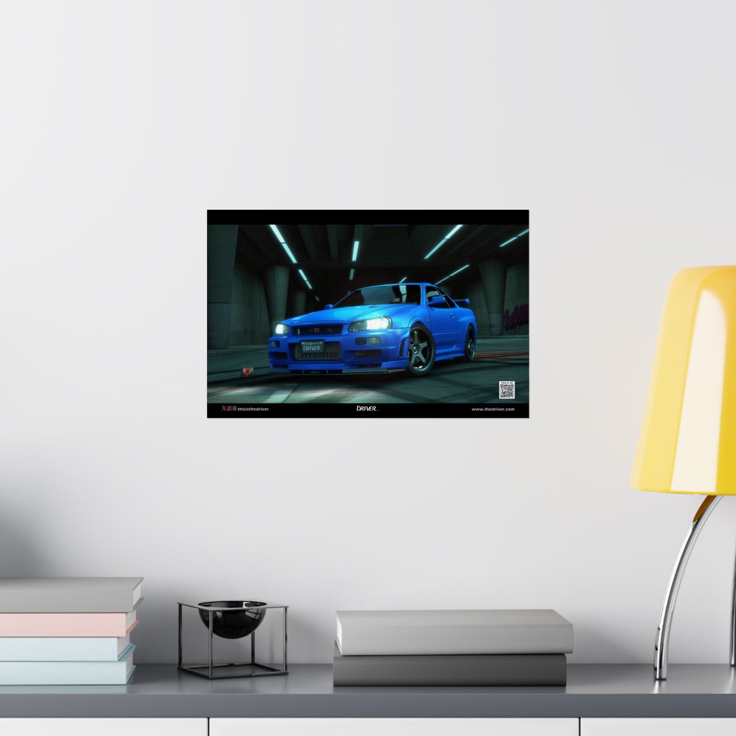 AR Animated Poster - GT-R R34 S-tune (Bayside Blue) - Lower Grand Ave