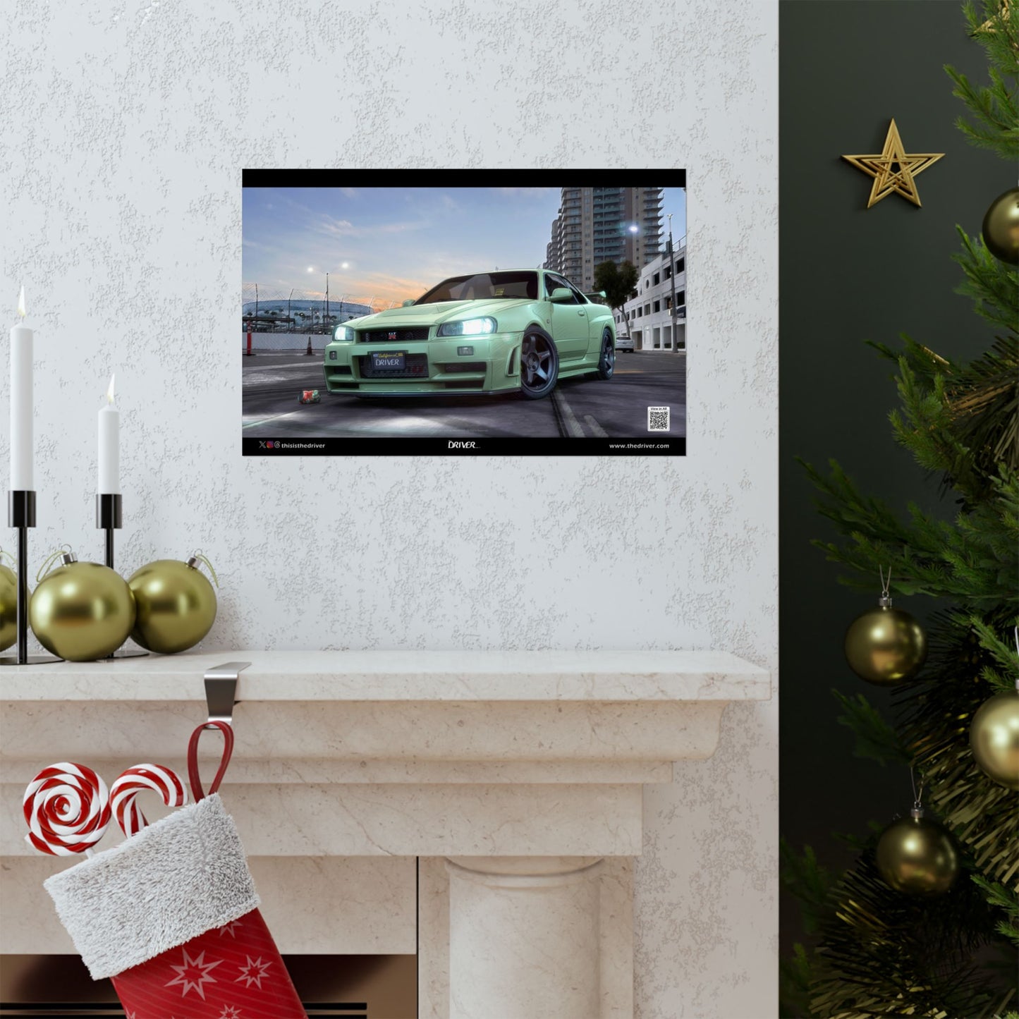 AR Animated Poster - GT-R R34 S-tune (Millennium Jade) - Street of Long Beach