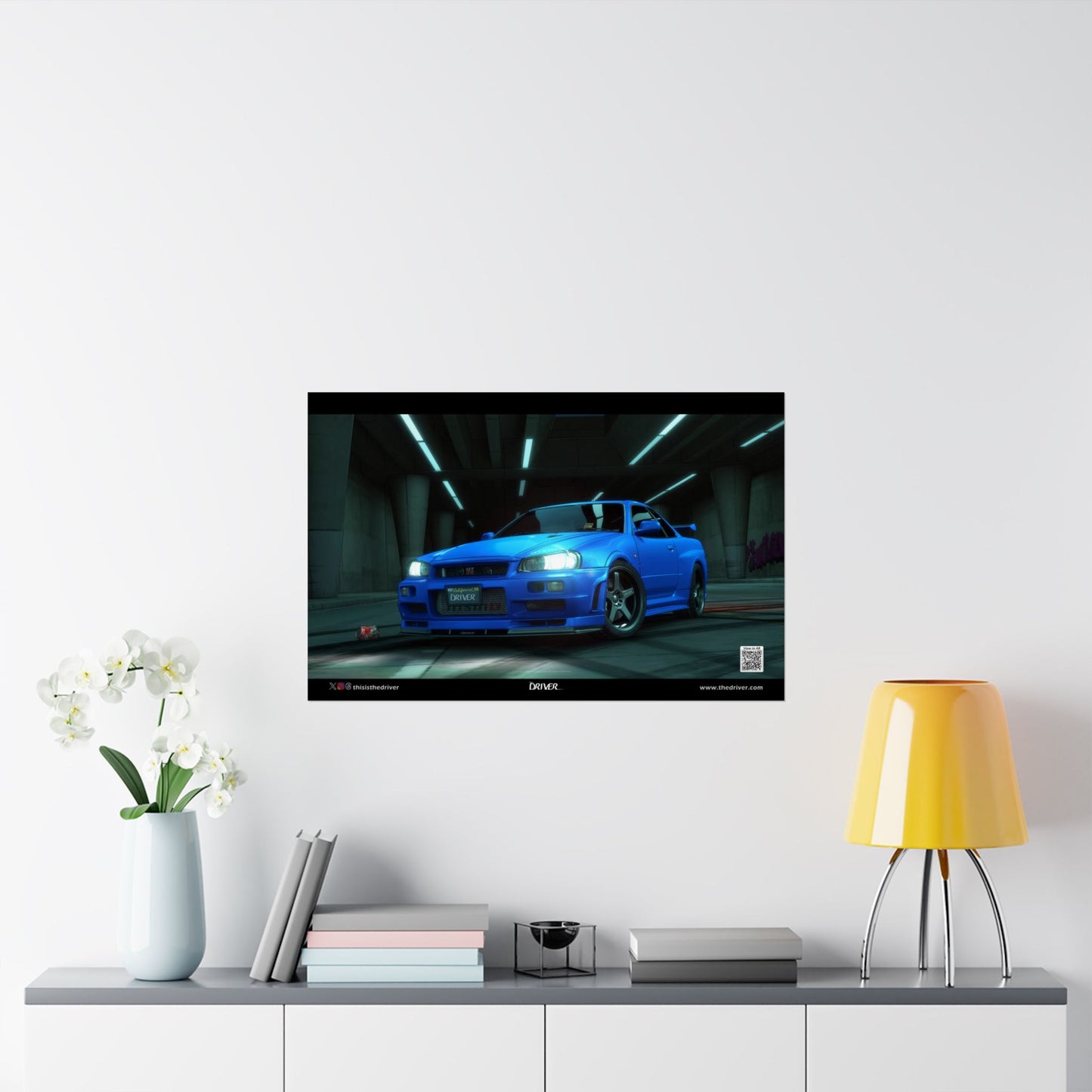 AR Animated Poster - GT-R R34 S-tune (Bayside Blue) - Lower Grand Ave