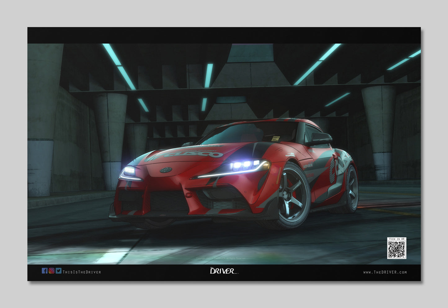 AR Animated Poster - GR Supra Mark5 (Cusco Red) - Lower Grand Ave