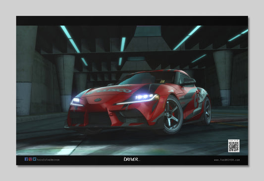 AR Animated Poster - GR Supra Mark5 (Cusco Red) - Lower Grand Ave