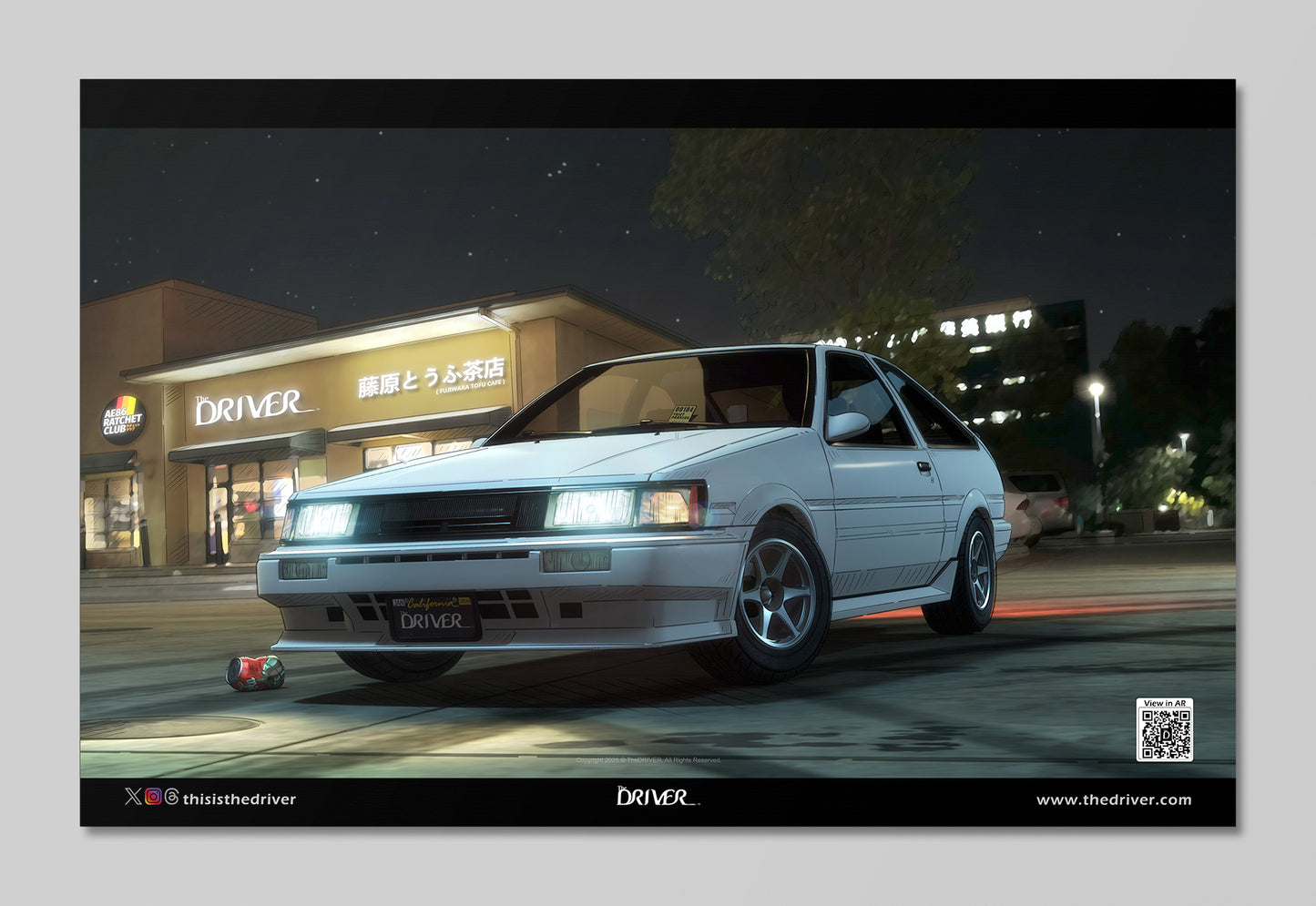 Fujiwara Tofu Cafe & AE86 Ratchet Club 3rd Anniversary Bundle - Levin (White) Edition