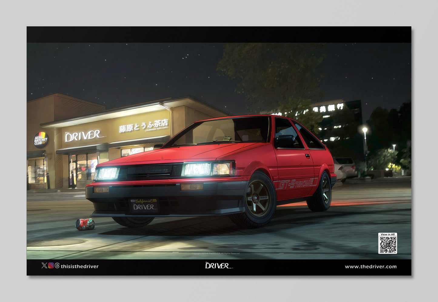 Fujiwara Tofu Cafe & AE86 Ratchet Club 3rd Anniversary Bundle - Levin (Red) Edition