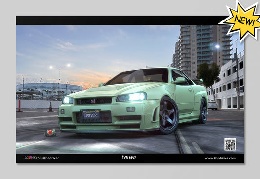 AR Animated Poster - GT-R R34 S-tune (Millennium Jade) - Street of Long Beach